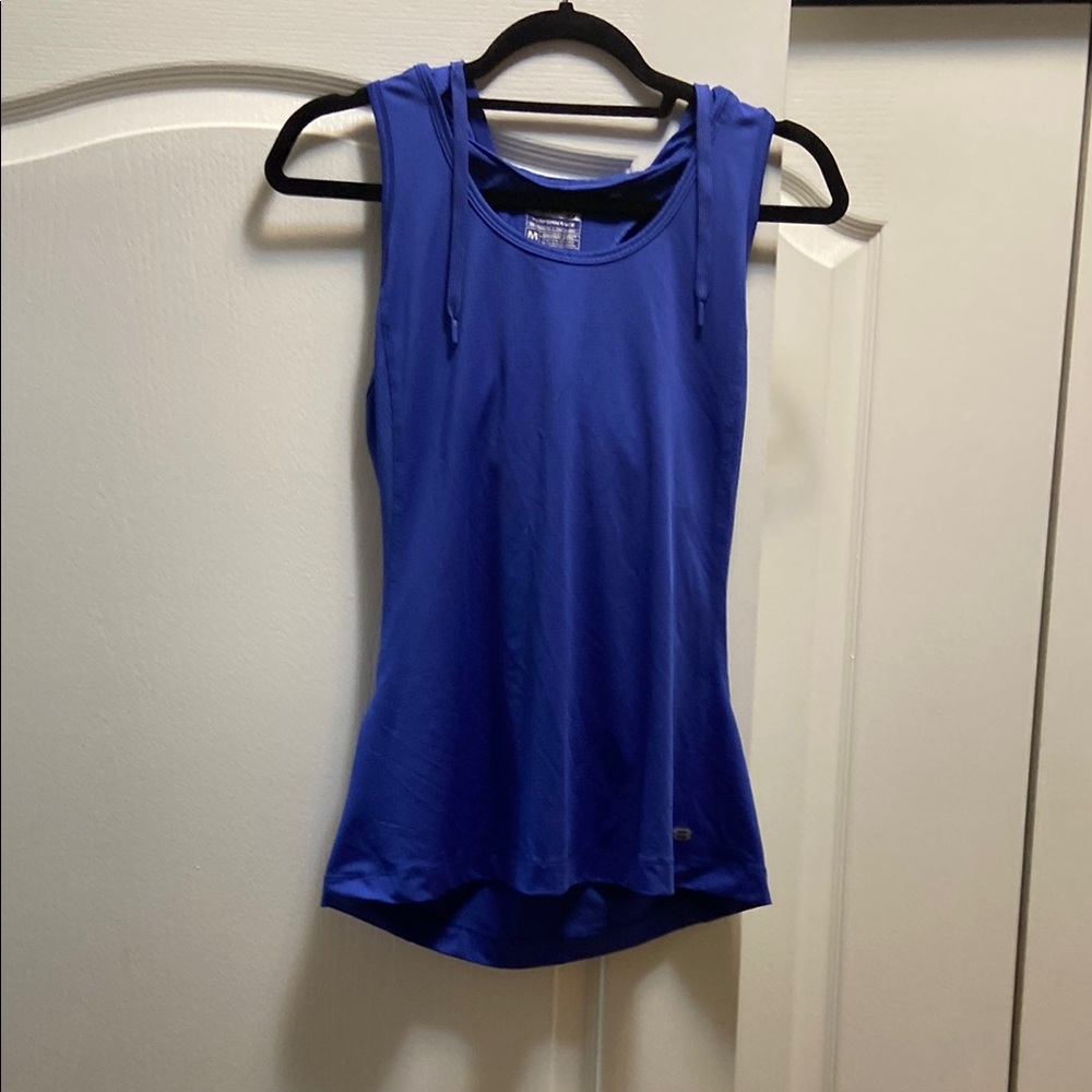 Layer 8 Blue Fitted Tank Top with Scoop Neck and Sleeveless Design
